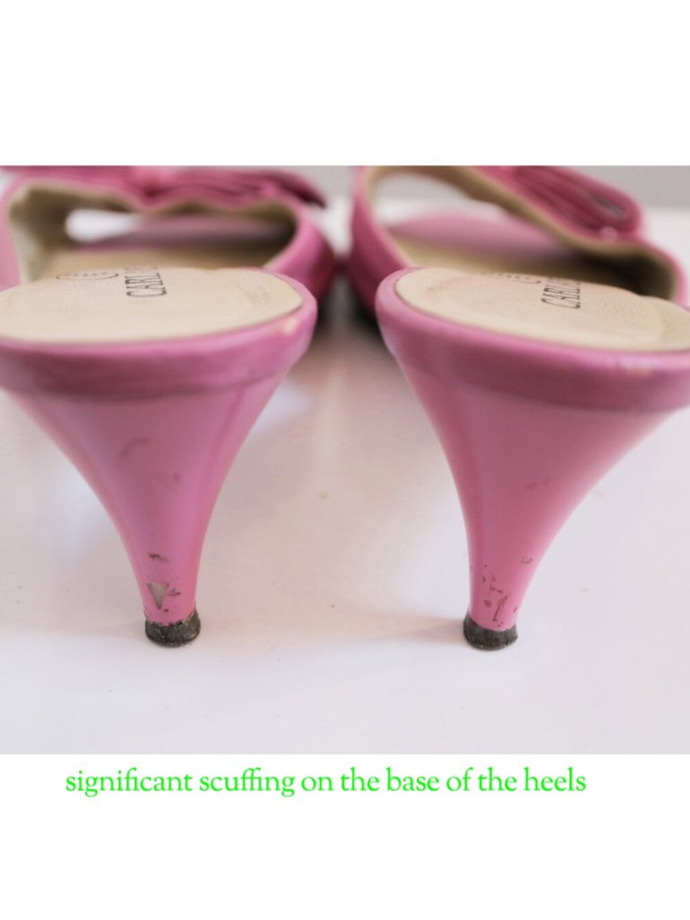 Medium Pink Faux Leather Bowknot Kitten Heels, Simple Solid, Spring Summer - Picture 8 of 13